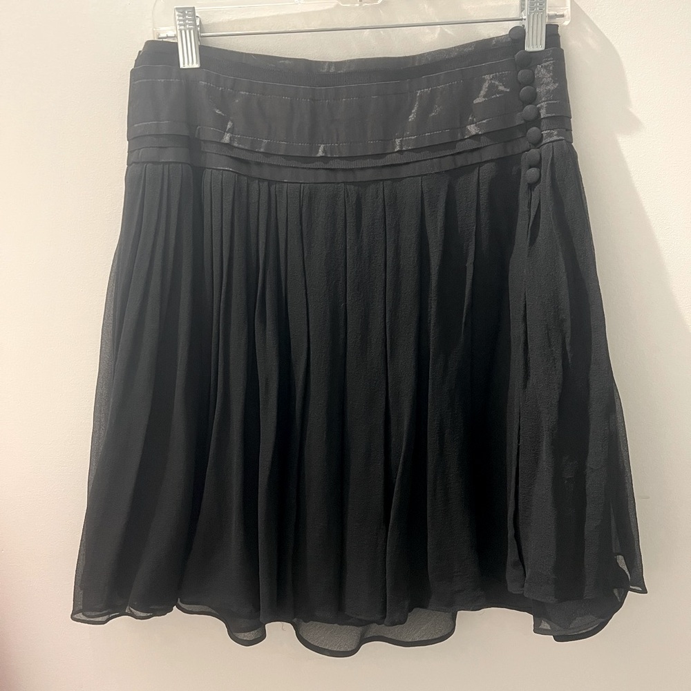 Vintage Vertigo Paris Silk Pleated Skirt w/ Ribbon Waistband – Size 4, W 29-30” - Picture 3 of 4